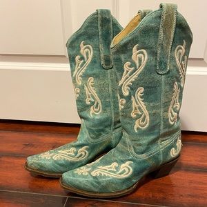 Corral Turquoise Blue Cortez Boots size 9.5